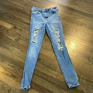Abercrombie and Fitch Jeans Simone High Rose Super Skinny 28 6 Distressed EUC